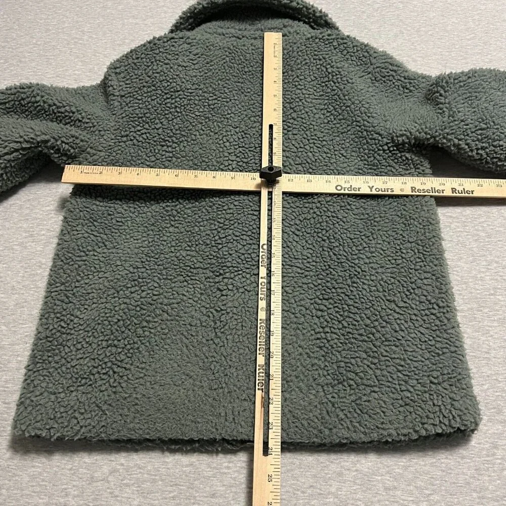 BDG Urban‎ Outfitters Jacket Womens Small Green Sherpa Teddy Bear Cozy Zip